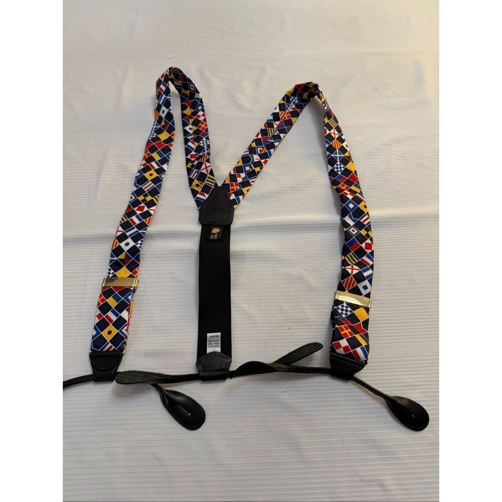 Smithsonian Museum Vintage Silk Flag Suspenders